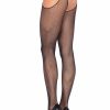 Leg Avenue Netzstrumpfhose Mit Strumpfhalter - Schwarz Best