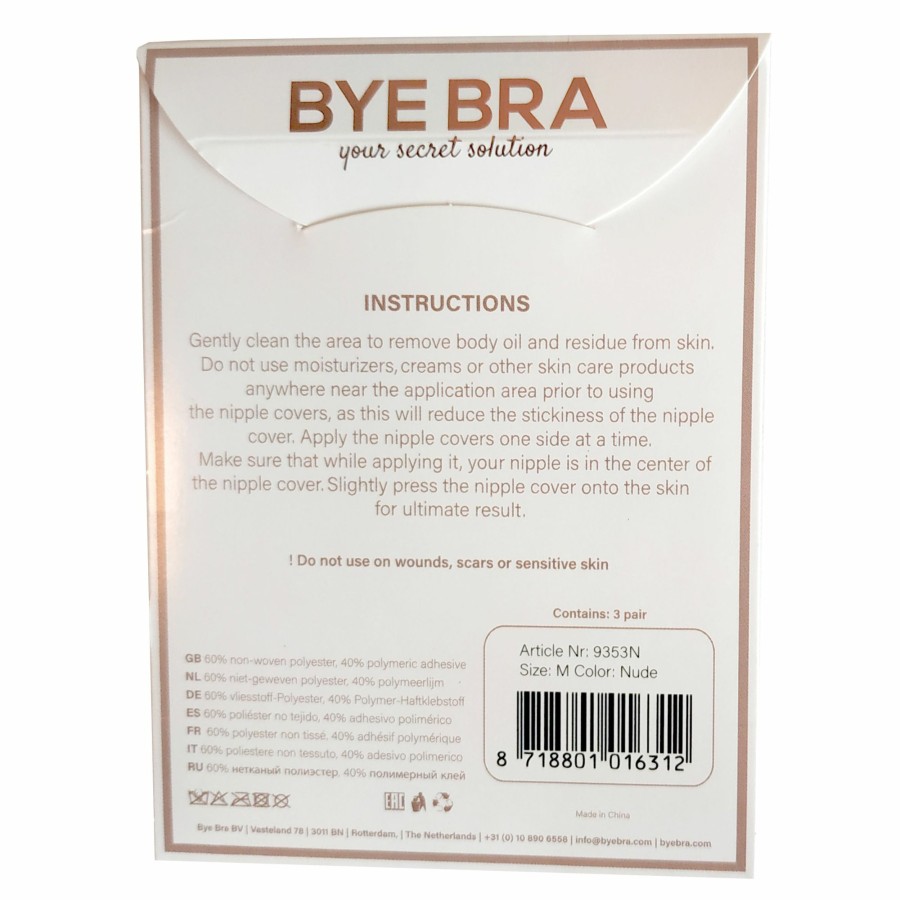 Bye Bra Bye Bra - Seiden-Nippelabdeckungen Nude - 3 Paare New