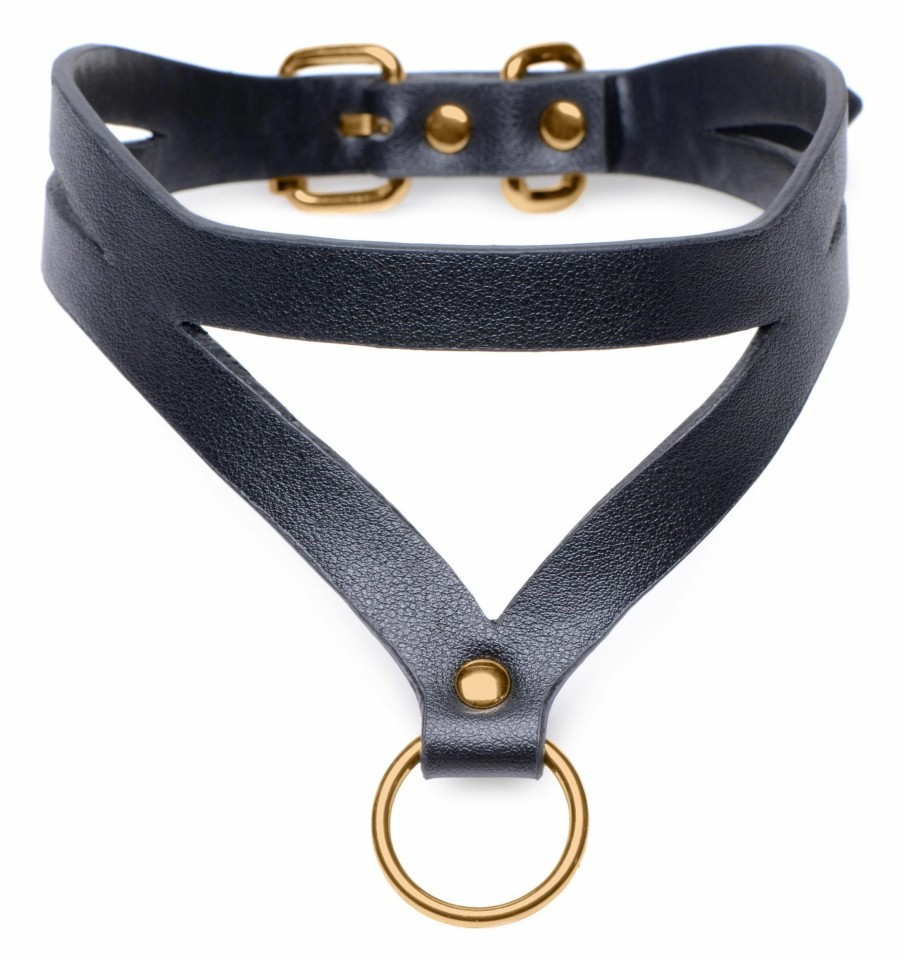 Master Series Bondage Baddie Halsband Mit O-Ring - Schwarz/Gold Online