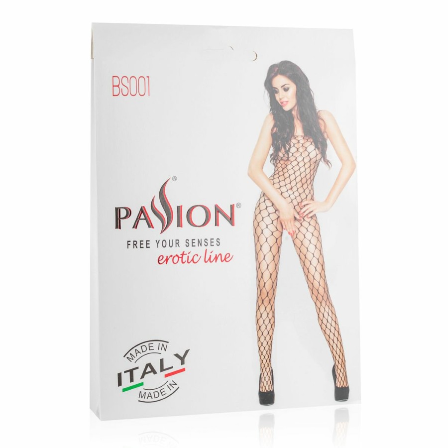 Passion Netz-Bodystocking Mit Grosen Offnungen - Schwarz Hot