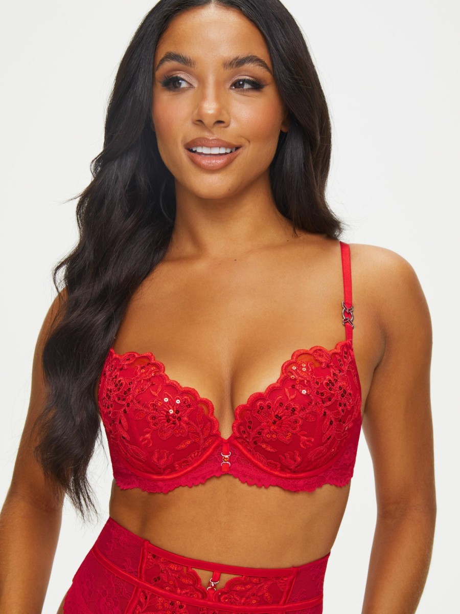 Ann Summers Icon Plunge Bugel-Bh - Rot Clearance