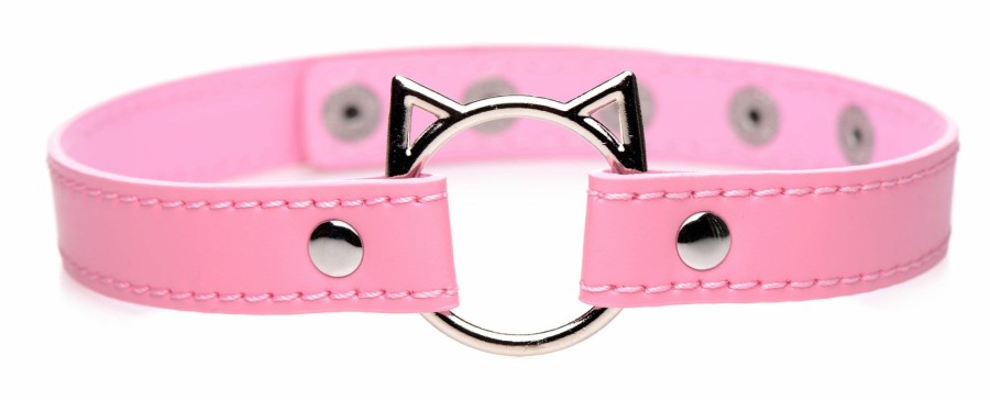 Master Series Kinky Kitty Ring Slim Choker - Pink Wholesale