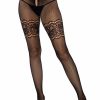 Leg Avenue Wickelbare Offene Schritt Strumpfe - Schwarz Clearance