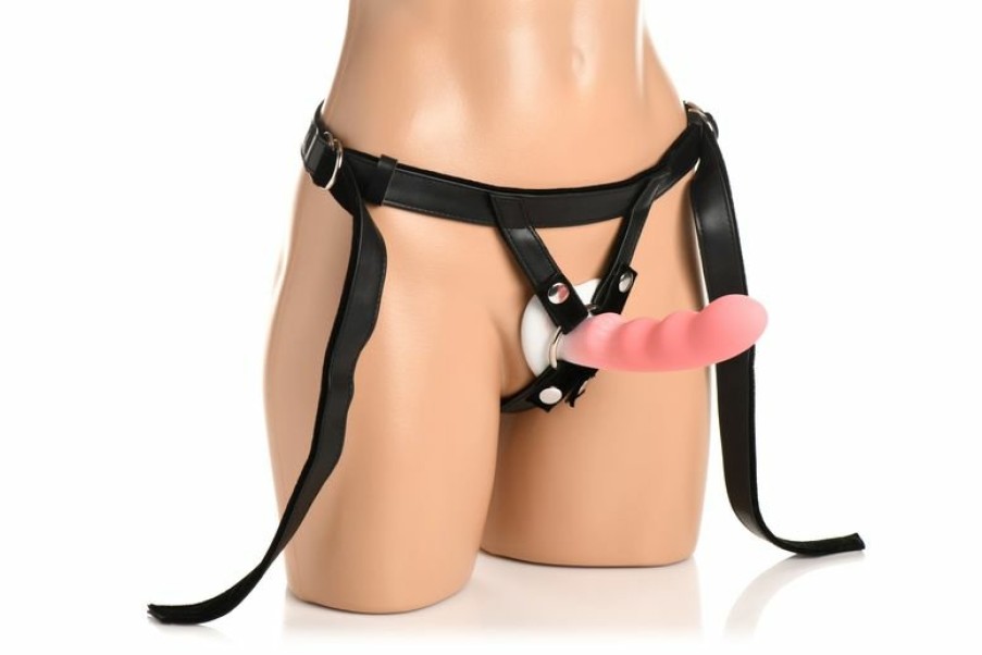 Bedroom Bliss Velvet Kiss Strap-On Geschirr - Schwarz New