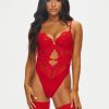 Ann Summers Icon Padded Spitzenbody - Rot Clearance