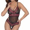 Cottelli Collection Spitzen-String-Bodysuit Im Schritt - Schwarz/Rot Hot