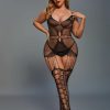 Christine Catsuit Mit Straps-Design Schwarz - Curvy Hot