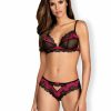 Obsessive Tulia 2-Teiliges Bh-Set - Schwarz/Rosa Wholesale