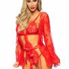 Leg Avenue Set Body & Jacke All Romance - Rot Clearance