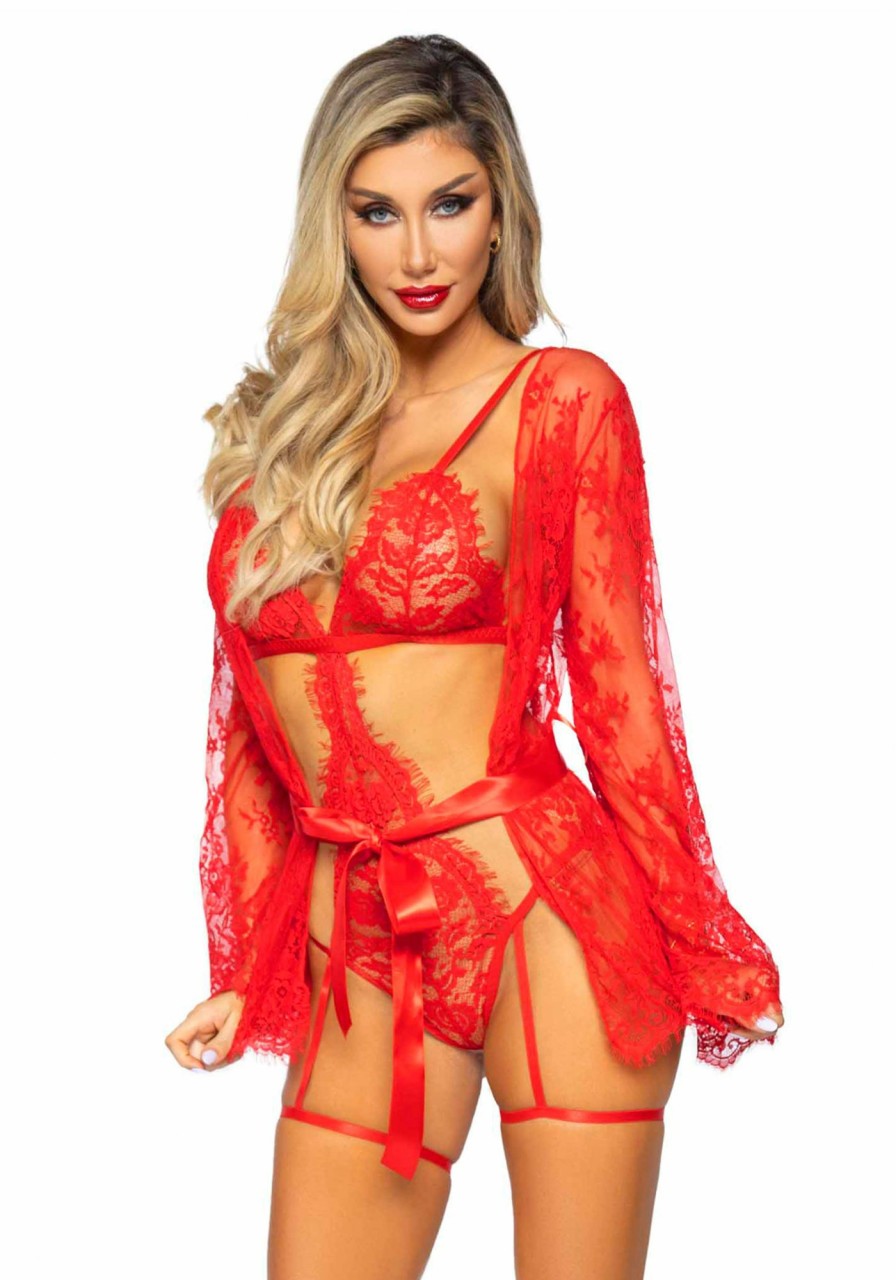 Leg Avenue Set Body & Jacke All Romance - Rot Clearance