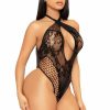 Leg Avenue Spitzenbody Mit Halterneck - Schwarz Clearance