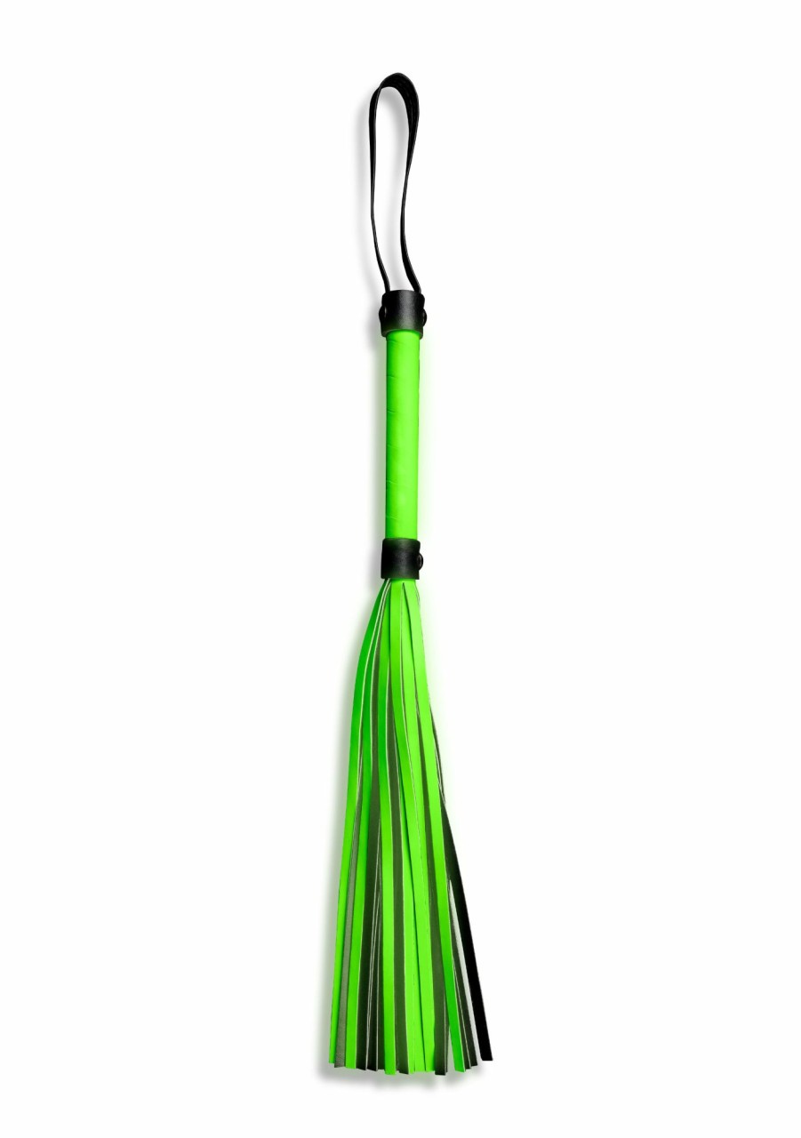 Ouch Flogger - Glow In The Dark - Neon Grun/Schwarz Best