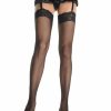 Leg Avenue Netzstrumpfe Mit Breitem Spitzenabschluss In Schwarz Wholesale