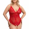 Cottelli Collection Bodysuit Mit Offenem Schritt - Rot Hot