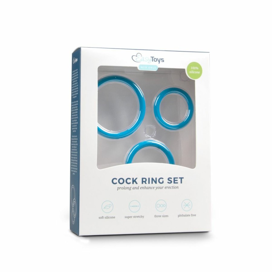 EasyToys Men Only Satz Mit Drei Grosen Penisringe - Blau Best