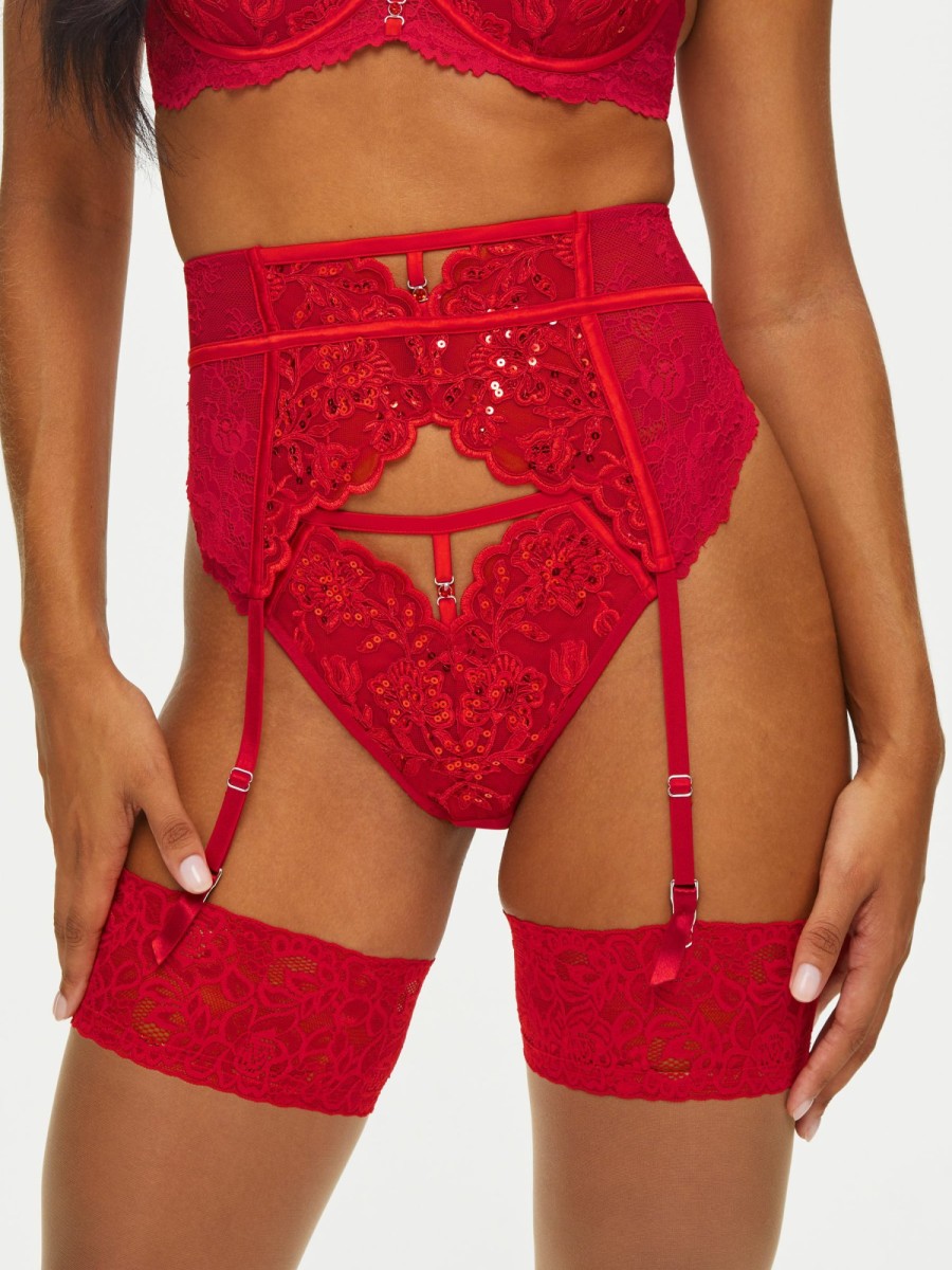 Ann Summers Icon Waspie Strumpfgurtel - Rot Best