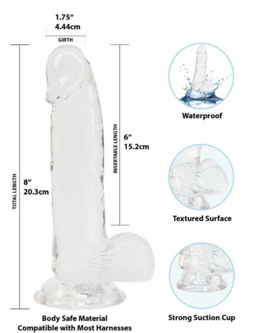 Addiction Crystal Addiction - Transparenter Dildo - 19 Cm New