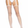 Leg Avenue Netzstrumpfe Mit Strumpfhalter - Weis Best