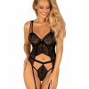 Obsessive Yaskana Straps-Bodysuit - Schwarz Hot