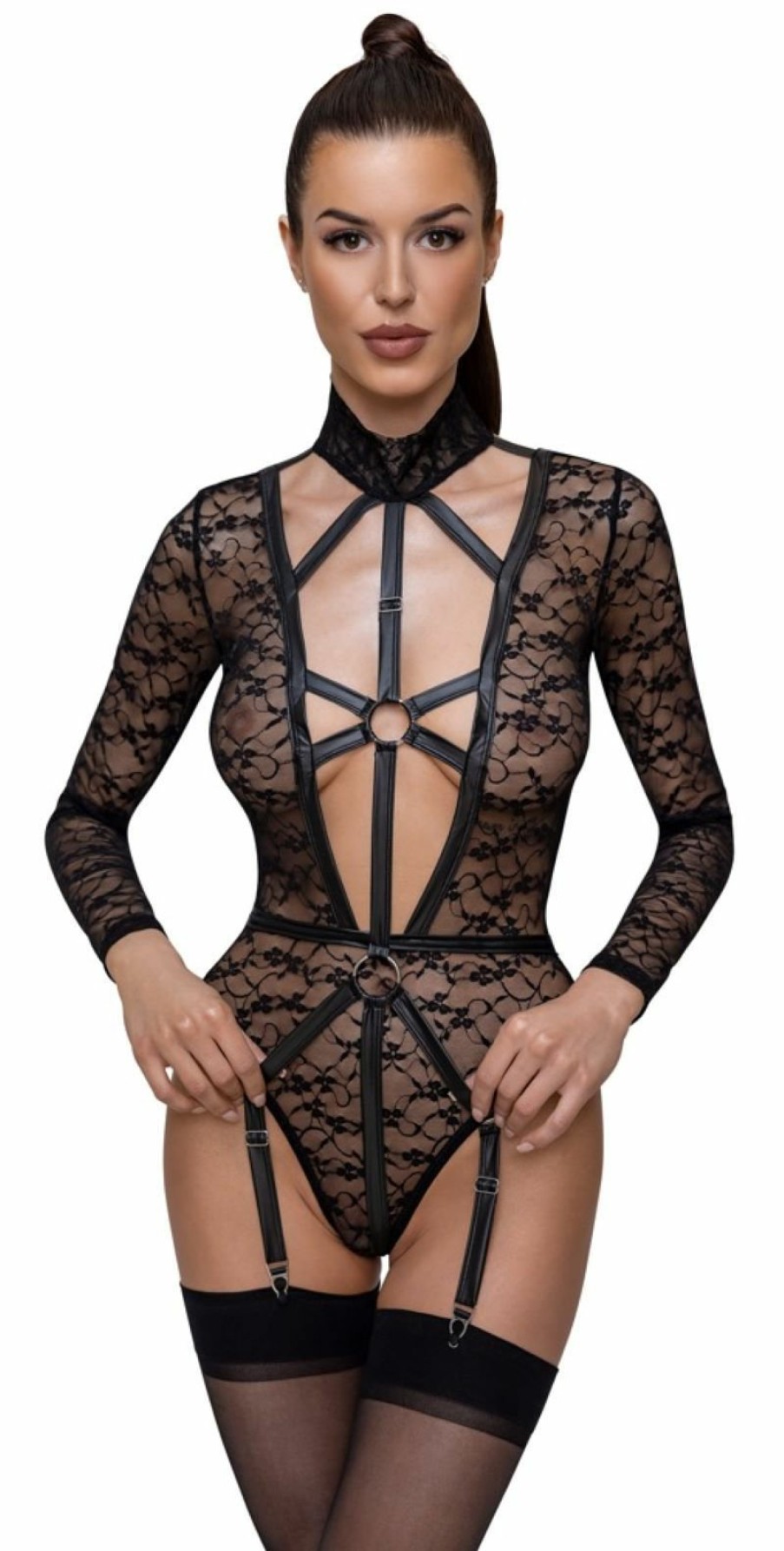 Cottelli Collection Body Mit Gurten - Schwarz Hot