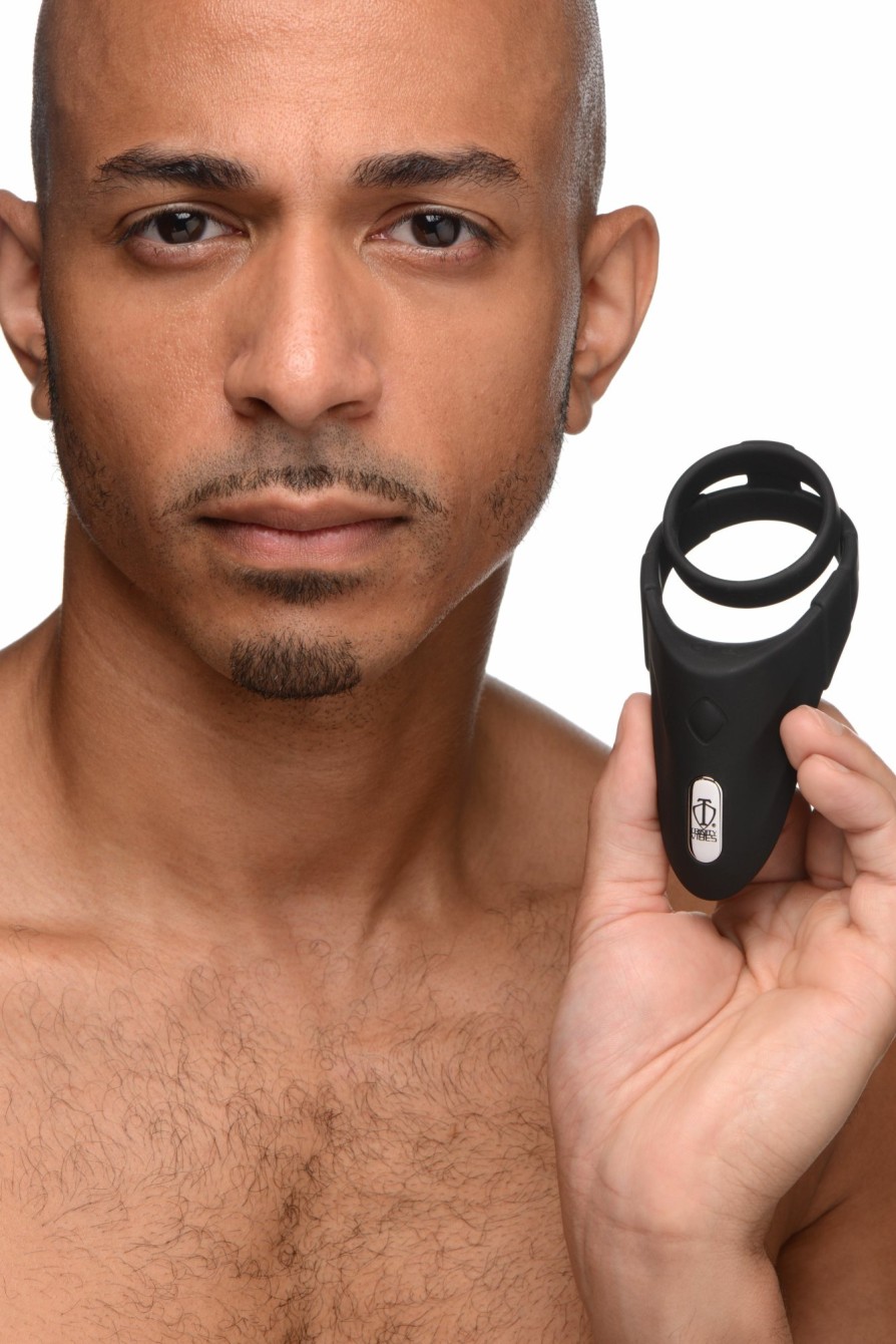 Trinity Men Vibrierender Taint Stim Cock Ring - Schwarz Online